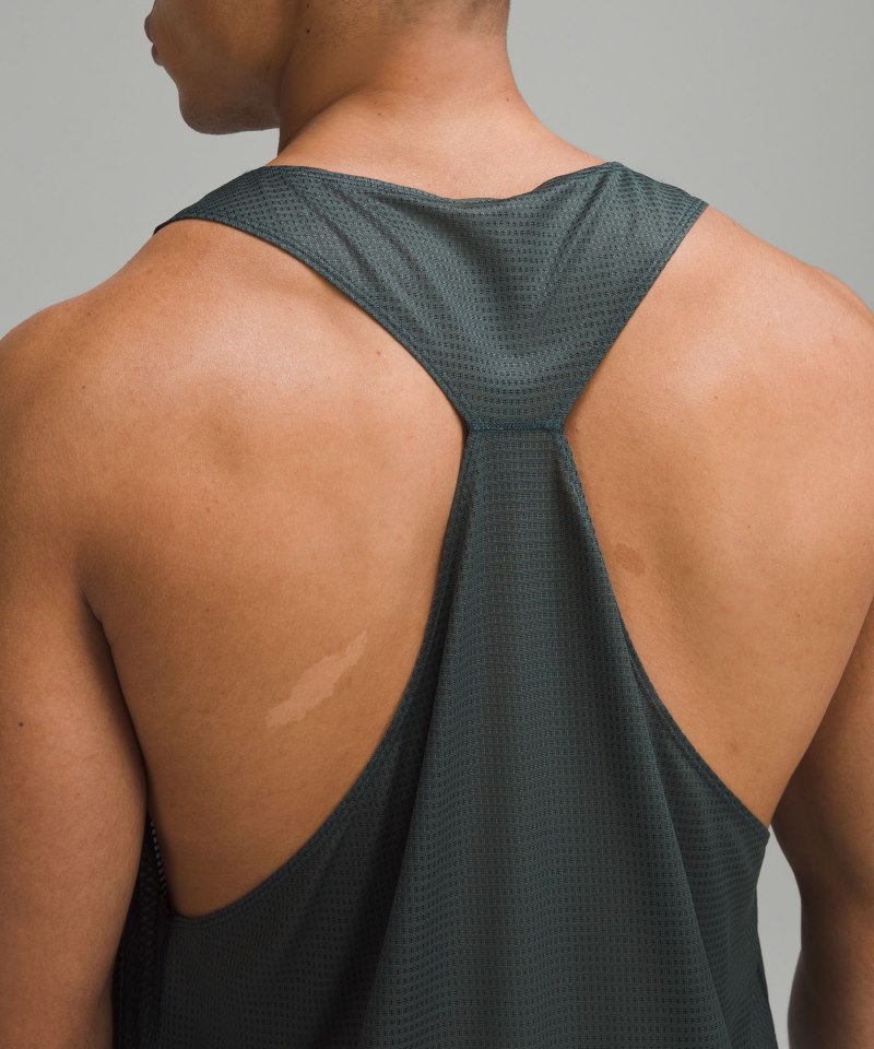 Lululemon lab Grid Mesh Singlet *Graphic Sea Steel Online Outlet Sale